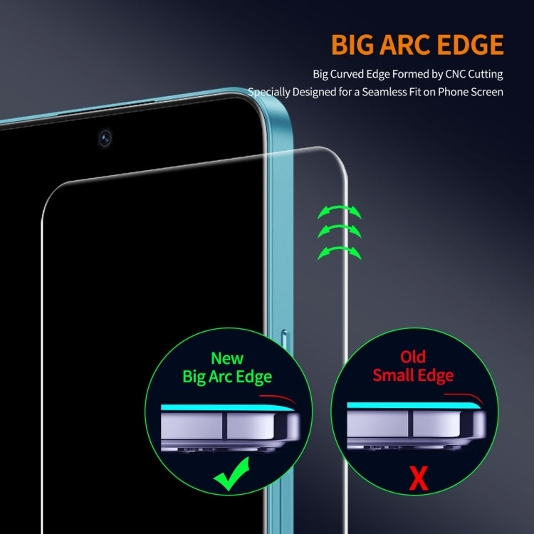 For OPPO A2 2pcs ENKAY 9H Big Arc Edge High Aluminum-silicon Tempered Glass Film
