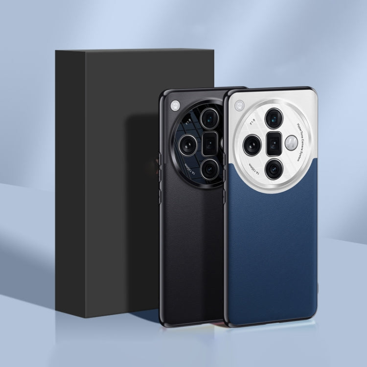 For OPPO Find X7 Plain-leather All-inclusive Shockproof Phone Case(Black)