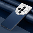For OPPO  Find X7 Ultra Plain-leather All-inclusive Shockproof Phone Case(Blue) - Find X7 Ultra Cases by PMC TechLife | Online Shopping South Africa | PMC TechLife | Buy Now Pay Later Mobicred