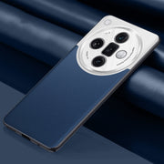 For OPPO  Find X7 Ultra Plain-leather All-inclusive Shockproof Phone Case(Blue)