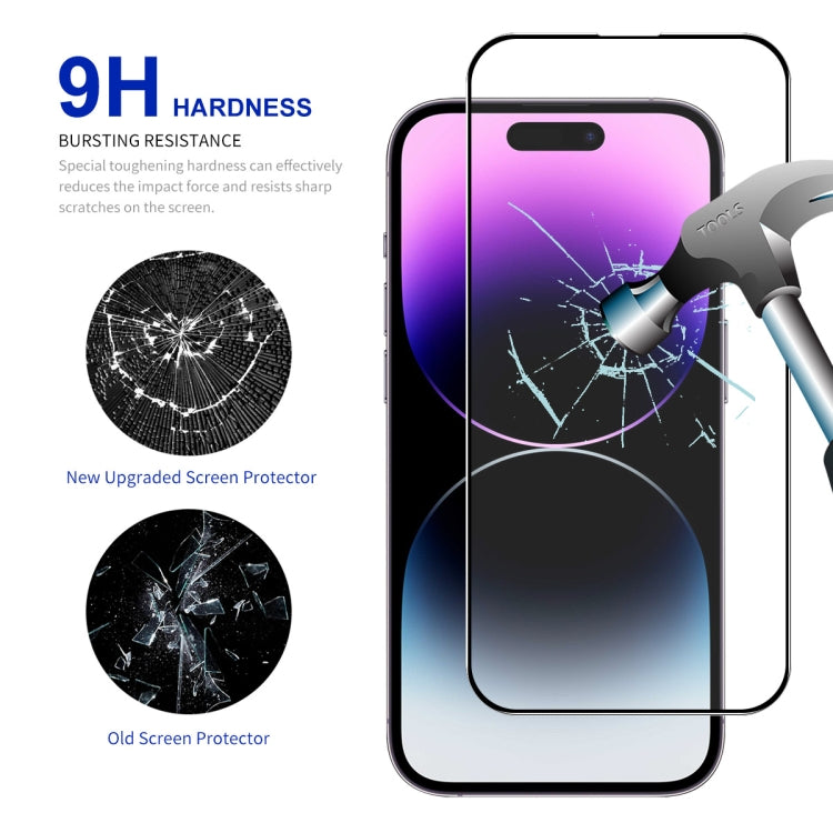 For iPhone 14 Pro Max ENKAY Easy Install High Alumina Silicon Full Glass Film
