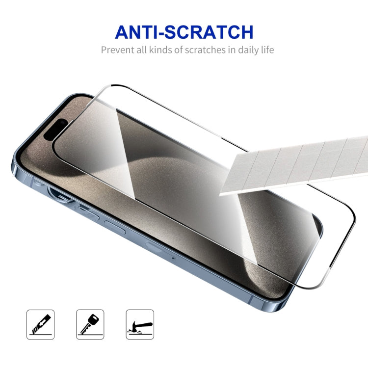 For iPhone 15 Pro Max ENKAY Easy Install High Alumina Silicon Full Glass Film