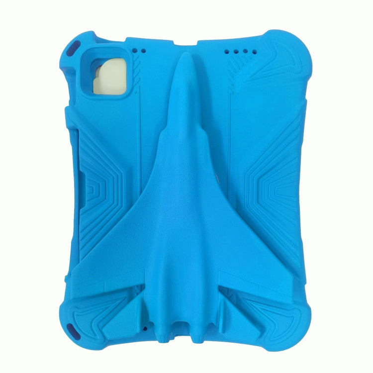 For iPad Air 11 2024 360 Rotation Aircraft Holder EVA Shockproof Tablet Case(Blue)