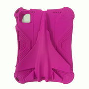 For iPad Air 11 2024 360 Rotation Aircraft Holder EVA Shockproof Tablet Case(RoseRed)