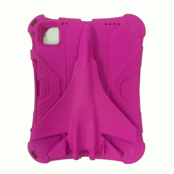For iPad Air 11 2024 360 Rotation Aircraft Holder EVA Shockproof Tablet Case(RoseRed)