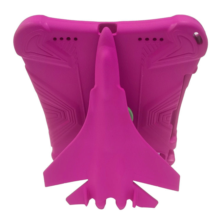 For iPad Pro 11 2024 360 Rotation Aircraft Holder EVA Shockproof Tablet Case(RoseRed)