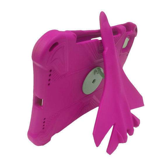 For iPad Pro 11 2024 360 Rotation Aircraft Holder EVA Shockproof Tablet Case(RoseRed)