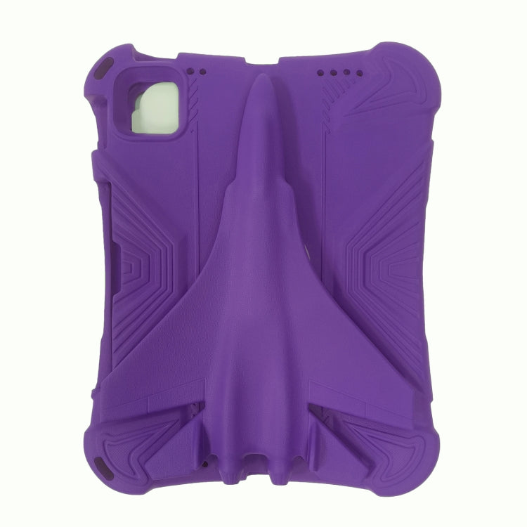 For iPad Pro 11 2024 360 Rotation Aircraft Holder EVA Shockproof Tablet Case(Purple)