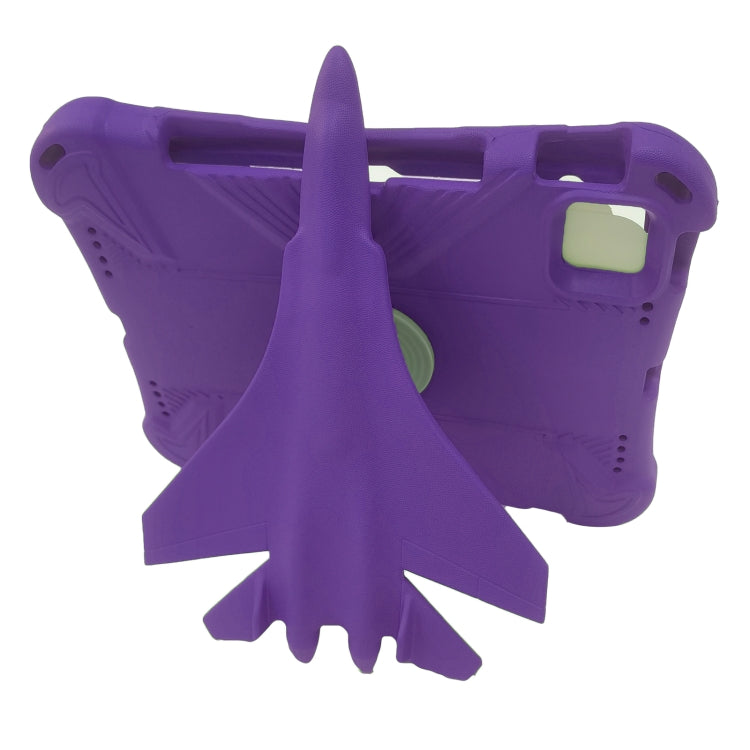 For iPad Pro 11 2024 360 Rotation Aircraft Holder EVA Shockproof Tablet Case(Purple)