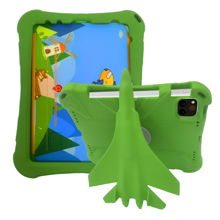 For iPad Pro 11 2024 360 Rotation Aircraft Holder EVA Shockproof Tablet Case(Green)