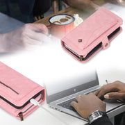 For Samsung Galaxy Note9 Multi-functional Zipper Wallet Leather Phone Case(Pink)