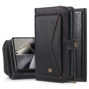 For Samsung Galaxy S24+ 5G Multi-functional Zipper Wallet Leather Phone Case(Black)