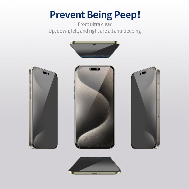 For iPhone 15 Pro Max 5pcs ENKAY Hat-Prince 360 Degree Anti-peeping Privacy Full Screen Tempered Glass Film