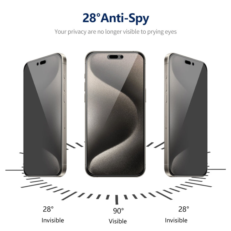 For iPhone 15 Pro Max 5pcs ENKAY Hat-Prince 360 Degree Anti-peeping Privacy Full Screen Tempered Glass Film