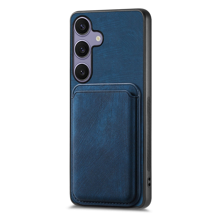For Samsung Galaxy S25 5G Retro Leather Card Bag Magnetic Phone Case(Blue)