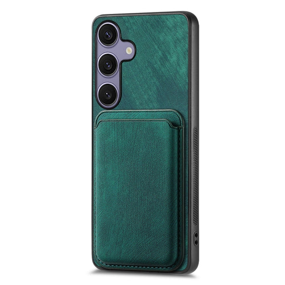 For Samsung Galaxy S25 5G Retro Leather Card Bag Magnetic Phone Case(Green)