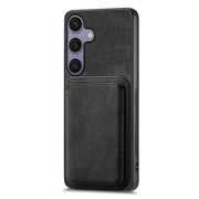 For Samsung Galaxy S25 5G Retro Leather Card Bag Magnetic Phone Case(Black)
