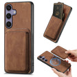 For Samsung Galaxy S25+ 5G Retro Leather Card Bag Magnetic Phone Case(Brown) - Galaxy S25+ 5G Cases by PMC Jewellery | Online Shopping South Africa | PMC Jewellery | Buy Now Pay Later Mobicred