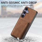 For Samsung Galaxy S25+ 5G Retro Leather Card Bag Magnetic Phone Case(Brown)