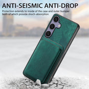 For Samsung Galaxy S25+ 5G Retro Leather Card Bag Magnetic Phone Case(Green)