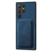 For Samsung Galaxy S25 Ultra 5G Retro Leather Card Bag Magnetic Phone Case(Blue)