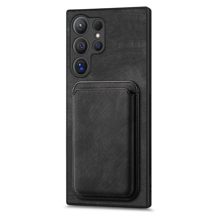 For Samsung Galaxy S25 Ultra 5G Retro Leather Card Bag Magnetic Phone Case(Black)