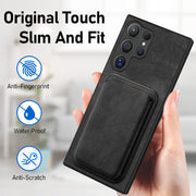 For Samsung Galaxy S25 Ultra 5G Retro Leather Card Bag Magnetic Phone Case(Black)