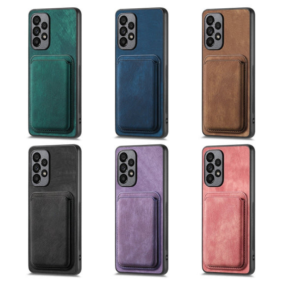 For Samsung Galaxy S25 Ultra 5G Retro Leather Card Bag Magnetic Phone Case(Blue)