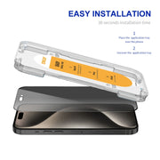 For iPhone 15 Pro Max ENKAY Easy Install Anti-peeping Privacy Full Screen Tempered Glass Film