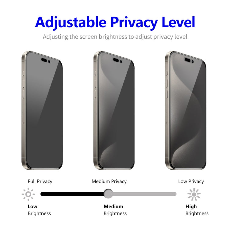 For iPhone 15 Pro Max ENKAY Easy Install Anti-peeping Privacy Full Screen Tempered Glass Film