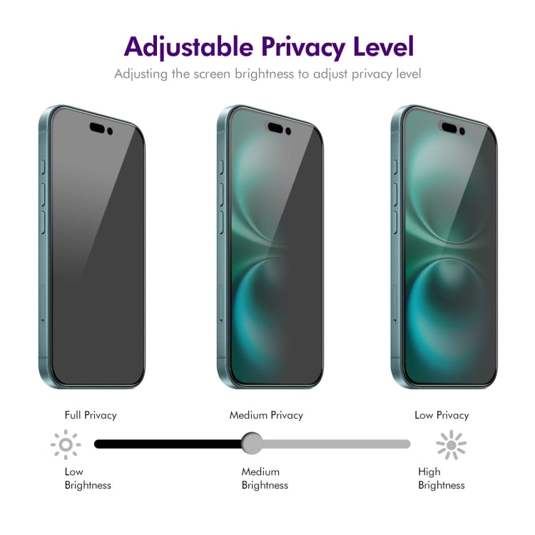 For iPhone 16 ENKAY Easy Install Anti-peeping Privacy Full Screen Tempered Glass Film