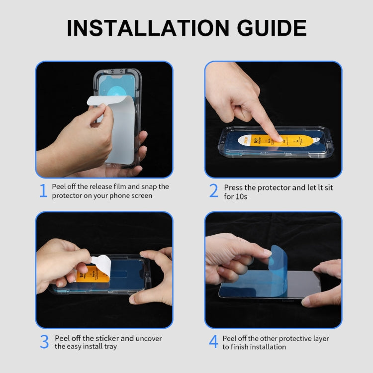 For iPhone 15 Pro Max ENKAY Easy Install Anti-peeping Privacy Full Screen Tempered Glass Film