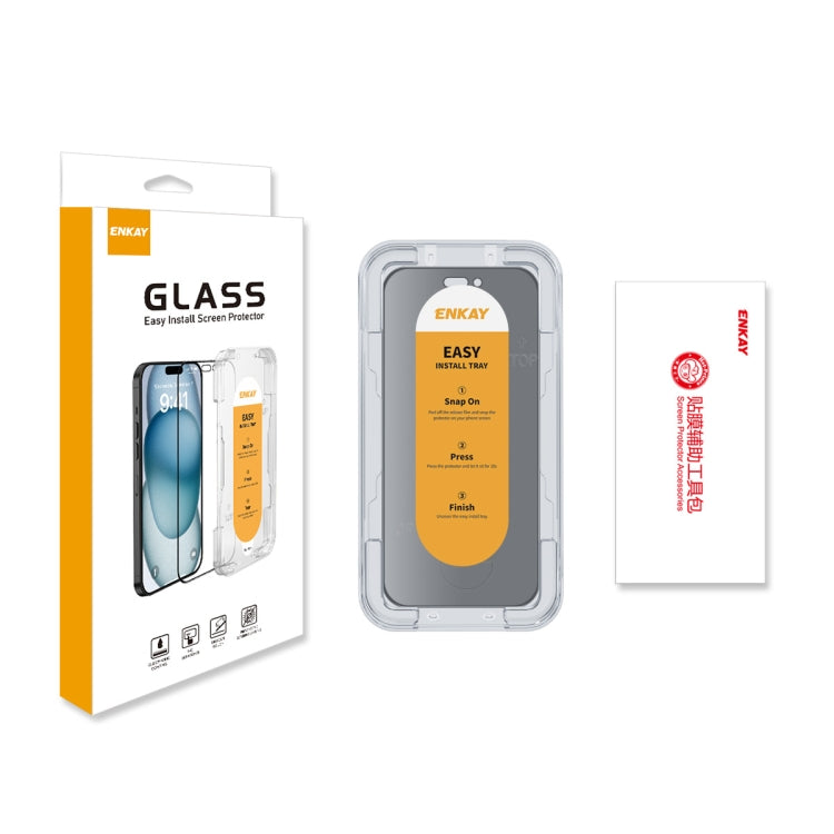 For iPhone 16 ENKAY Easy Install Anti-peeping Privacy Full Screen Tempered Glass Film