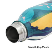 JUNSUNMAY Geometric Patterns Coating 304 Stainless Steel  550ml Water Vacuum Bottle(Blue)