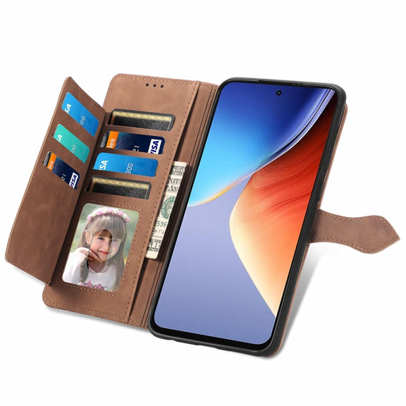 For Blackview A96 Embossed Flower Zipper Leather Phone Case(Brown)