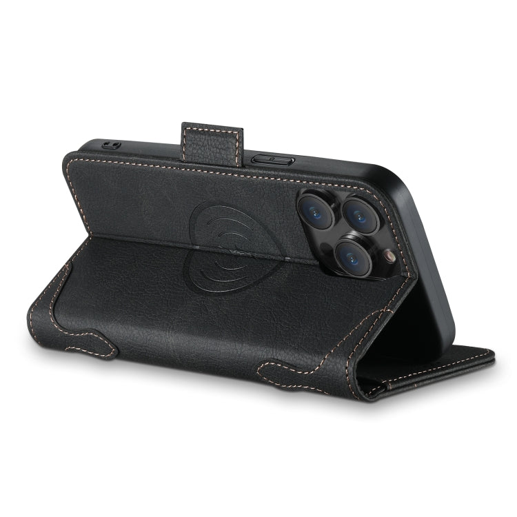 For iPhone 12 Pro Max SUTENI J07 Multifunctional Horizontal Flip Magsafe Leather Phone Case(Black)