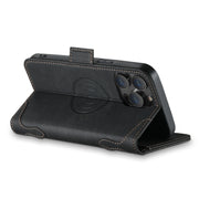 For iPhone 13 Pro Max SUTENI J07 Multifunctional Horizontal Flip Magsafe Leather Phone Case(Black)