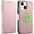 For iPhone 14 SUTENI J07 Multifunctional Horizontal Flip Magsafe Leather Phone Case(Pink) - iPhone 14 Cases by Suteni | Online Shopping South Africa | PMC TechLife | Buy Now Pay Later Mobicred