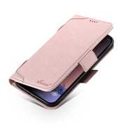 For iPhone 14 SUTENI J07 Multifunctional Horizontal Flip Magsafe Leather Phone Case(Pink)