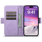 For iPhone 14 SUTENI J07 Multifunctional Horizontal Flip Magsafe Leather Phone Case(Purple)