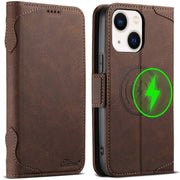 For iPhone 14 Plus SUTENI J07 Multifunctional Horizontal Flip Magsafe Leather Phone Case(Brown)