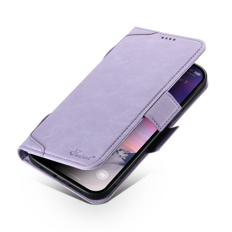 For iPhone 14 Plus SUTENI J07 Multifunctional Horizontal Flip Magsafe Leather Phone Case(Purple)