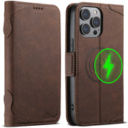 For iPhone 14 Pro Max SUTENI J07 Multifunctional Horizontal Flip Magsafe Leather Phone Case(Brown)