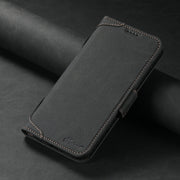 For iPhone 15 SUTENI J07 Multifunctional Horizontal Flip Magsafe Leather Phone Case(Black)
