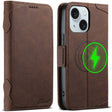 For iPhone 15 SUTENI J07 Multifunctional Horizontal Flip Magsafe Leather Phone Case(Brown) - iPhone 15 Cases by Suteni | Online Shopping South Africa | PMC TechLife | Buy Now Pay Later Mobicred