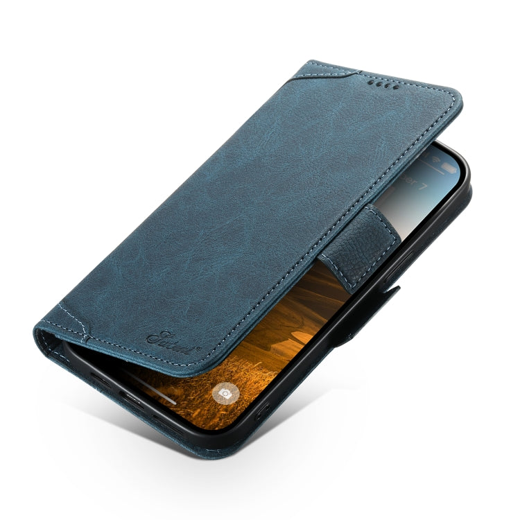 For iPhone 15 Plus SUTENI J07 Multifunctional Horizontal Flip Magsafe Leather Phone Case(Blue)