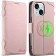 For iPhone 15 Plus SUTENI J07 Multifunctional Horizontal Flip Magsafe Leather Phone Case(Pink) - iPhone 15 Plus Cases by Suteni | Online Shopping South Africa | PMC TechLife | Buy Now Pay Later Mobicred