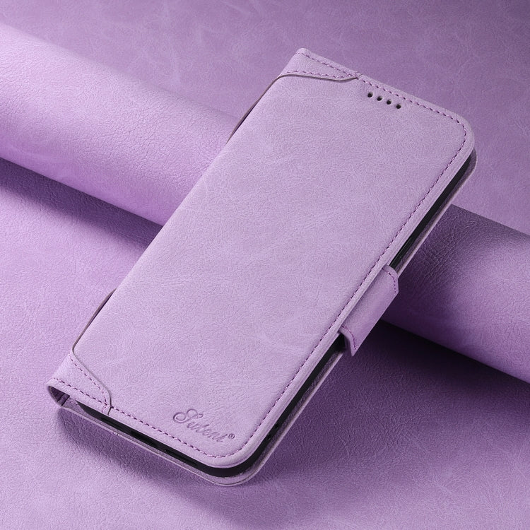For iPhone 15 Plus SUTENI J07 Multifunctional Horizontal Flip Magsafe Leather Phone Case(Purple)