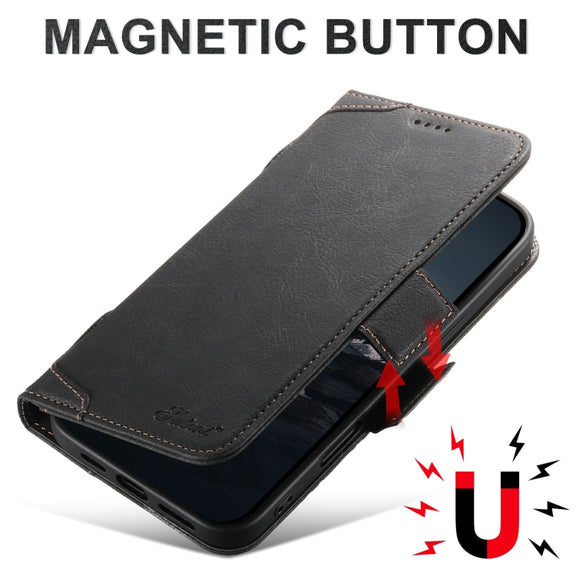 For iPhone 16 Pro SUTENI J07 Multifunctional Horizontal Flip Magsafe Leather Phone Case(Black)