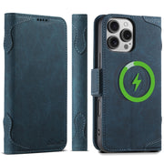 For iPhone 16 Pro SUTENI J07 Multifunctional Horizontal Flip Magsafe Leather Phone Case(Blue)